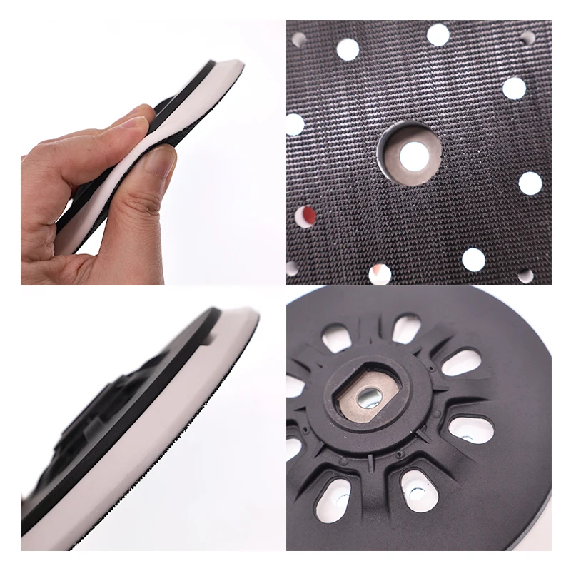 6 Inch 17/33 Hole Hook and Loop Sanding Pad M8 Thread 1/2 Pcs Hard and Soft Backing Pad Polishing and Sanding for Festool Sander