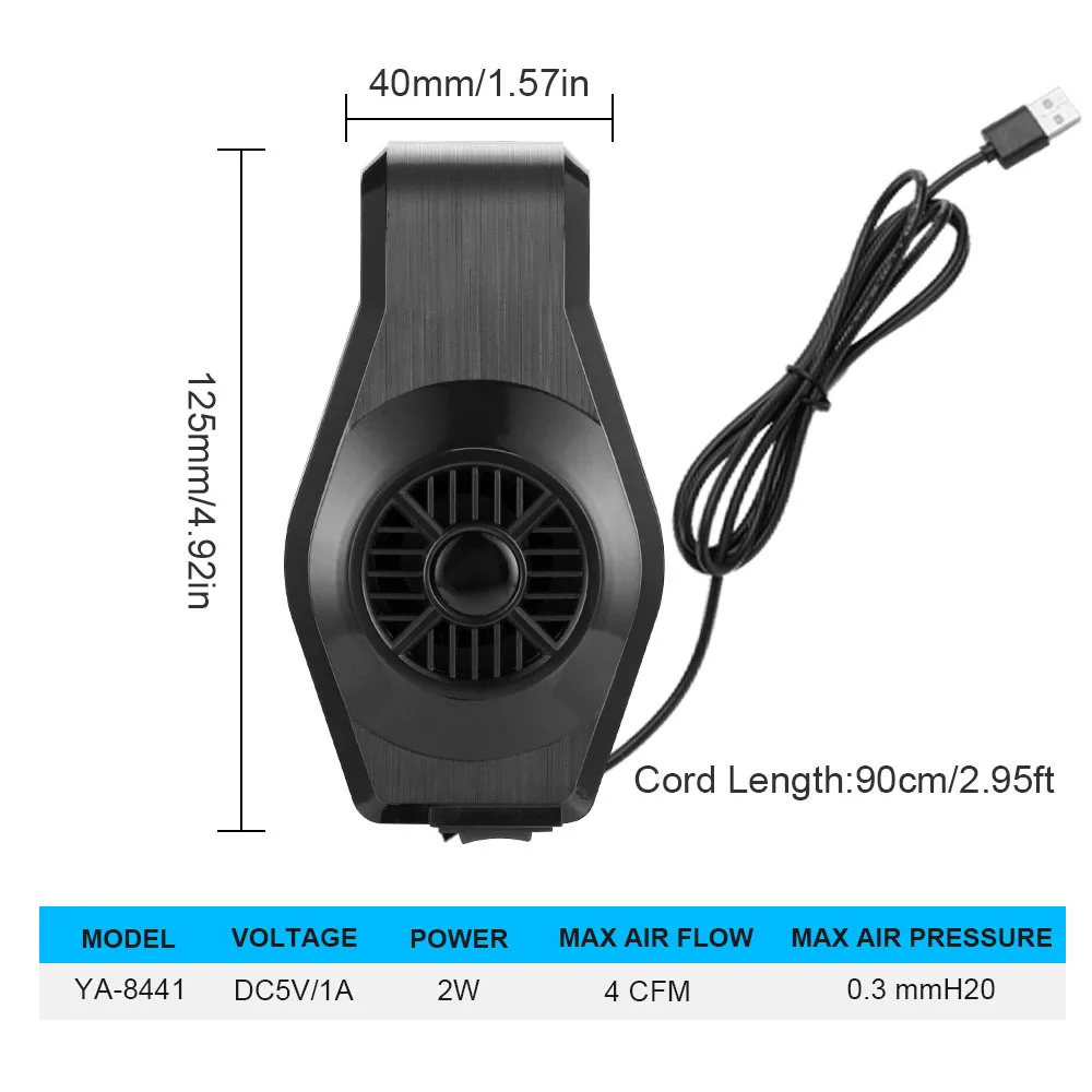 Aquarium Cooling Fan System, Ventilador do tanque de peixes, USB Aquarium Fan for Salt, Água doce com 2 velocidades do vento, Ajustável