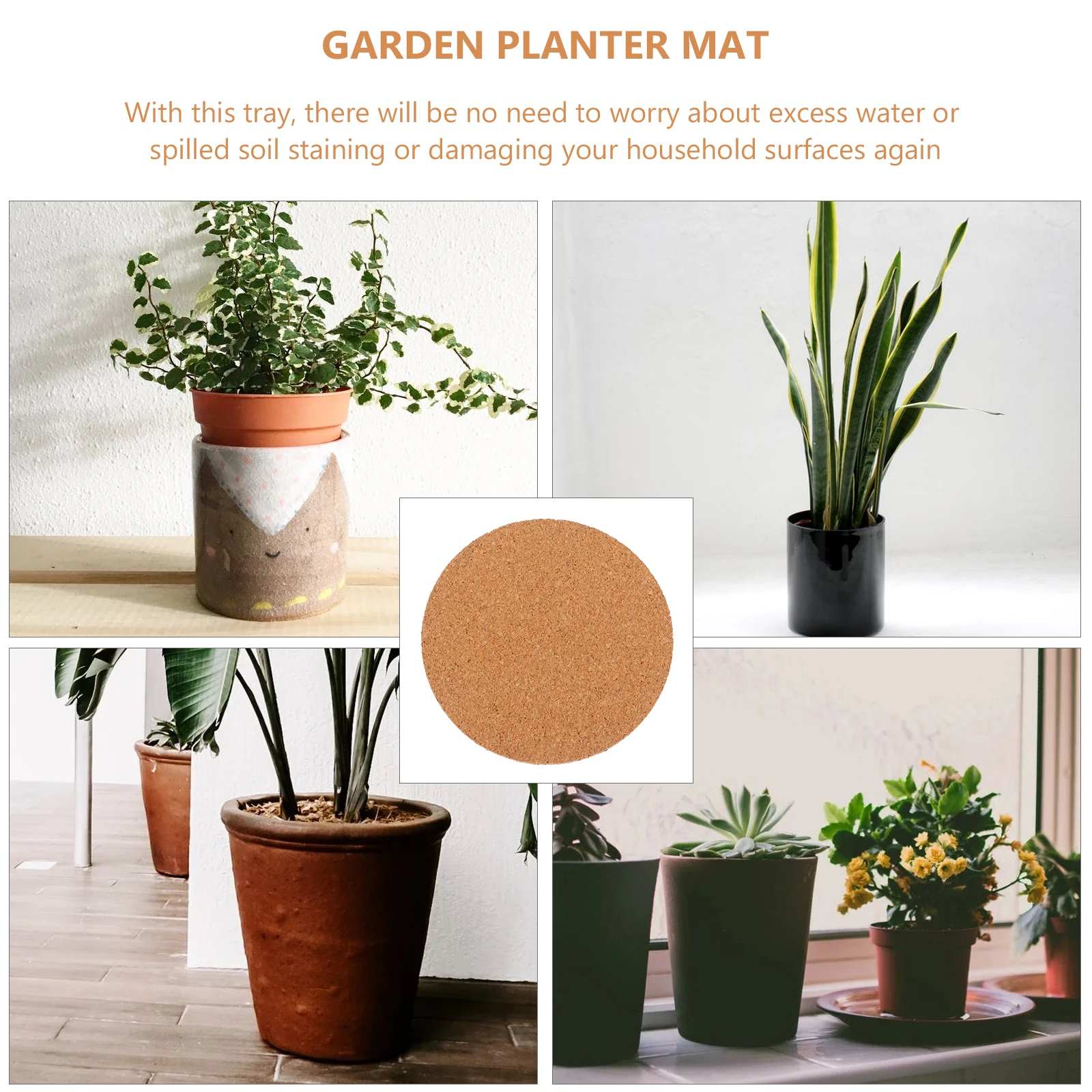 

Flowerpot Pad Garden Planter Mat Cork Plant Coaster Durable Decorative Indoor Outdoor Flowerpot Trays Storage Functional