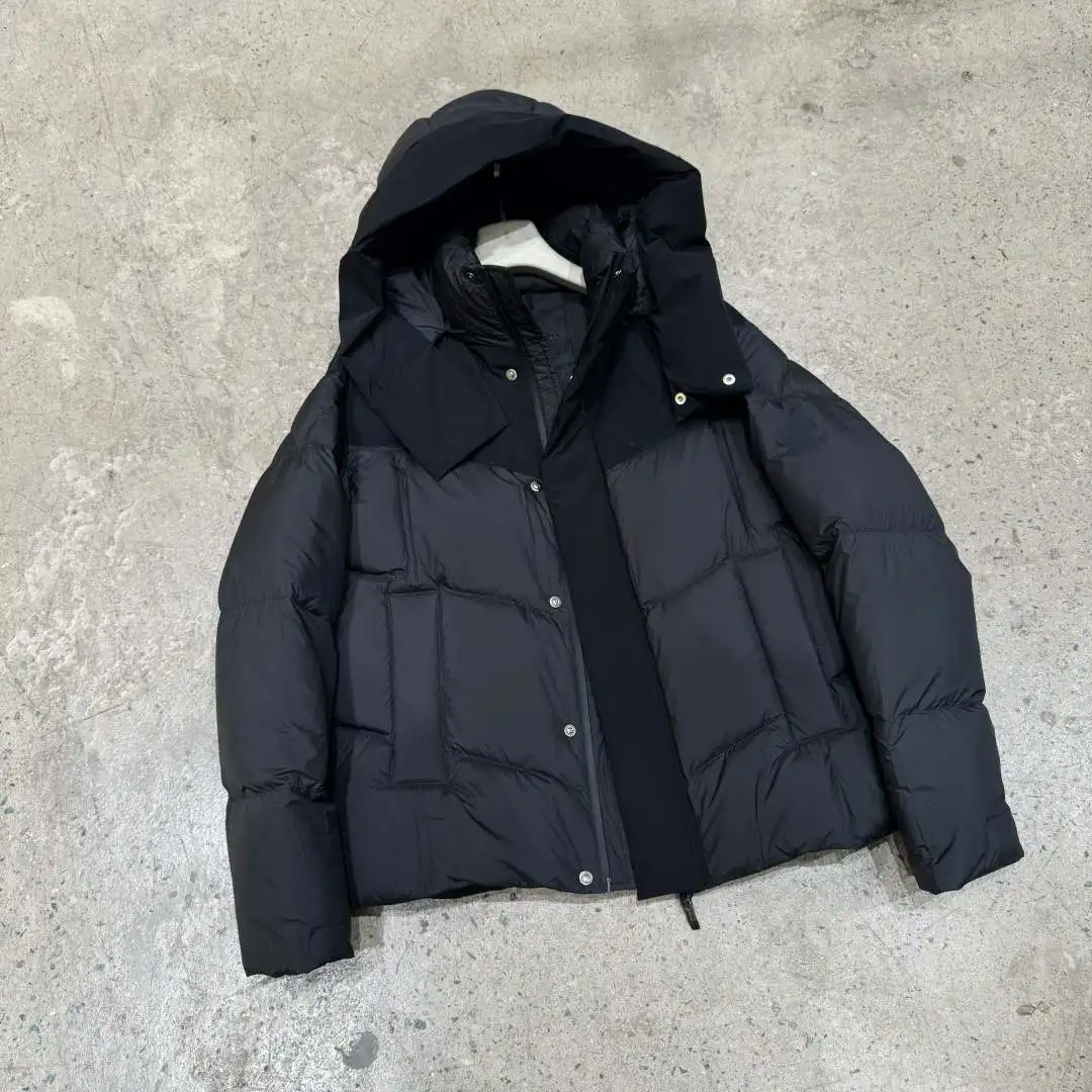 2025 venda quente inverno nova moda versátil masculino de alta qualidade fivela magnética jaqueta de penas de ganso