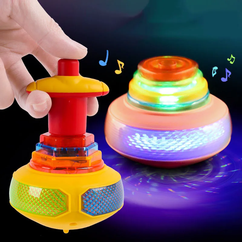 

Flashing Spinning Top Kids Gyro Light Up Toy Kids Football LED Music Gyroscope Launcher Rotating Toys Fun Birthday Party Favors