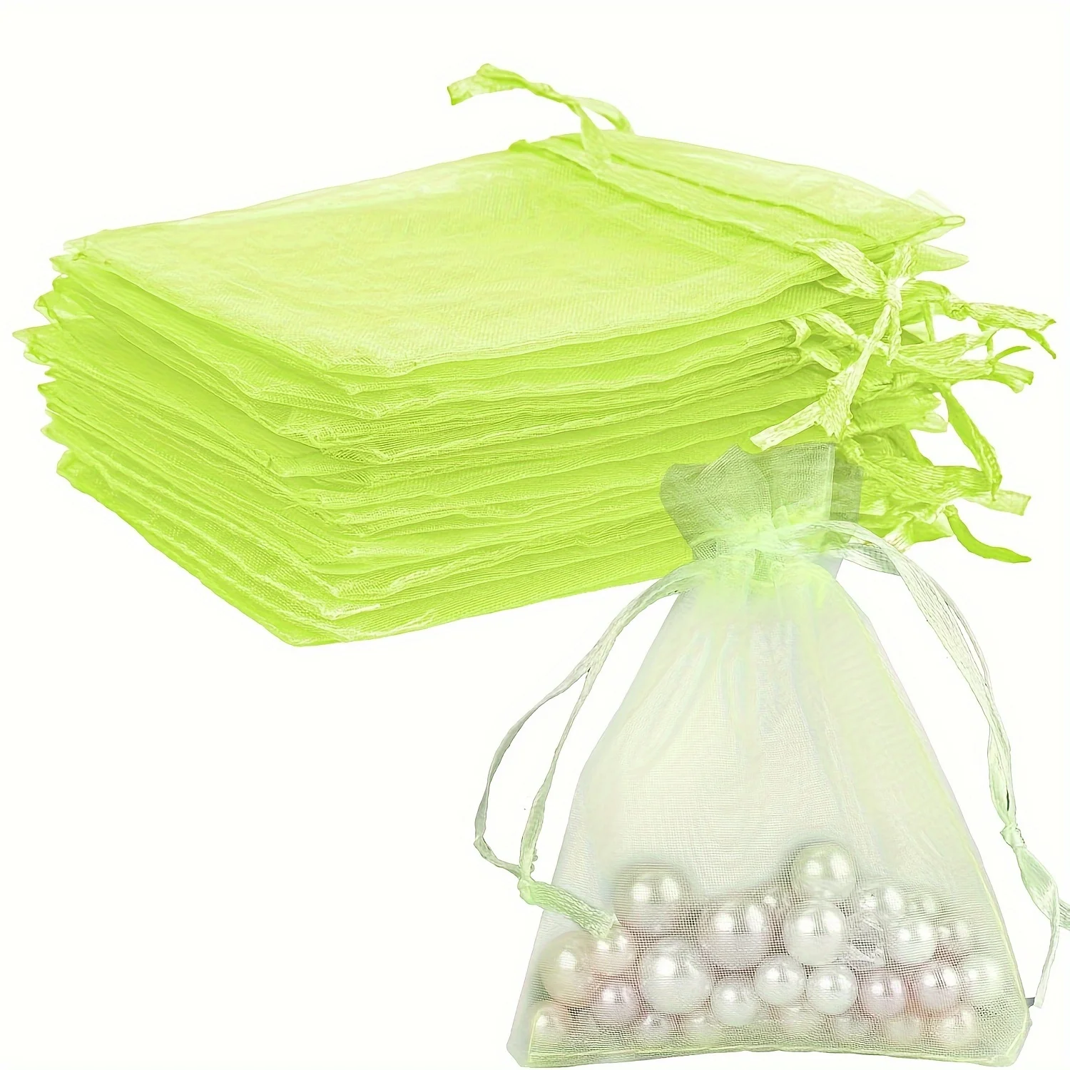 50/100pcs Organza Gift Bags  - Drawstring Gift Bags for Jewelry Soap Makeup Party Favors and More Transparent Organza Bag