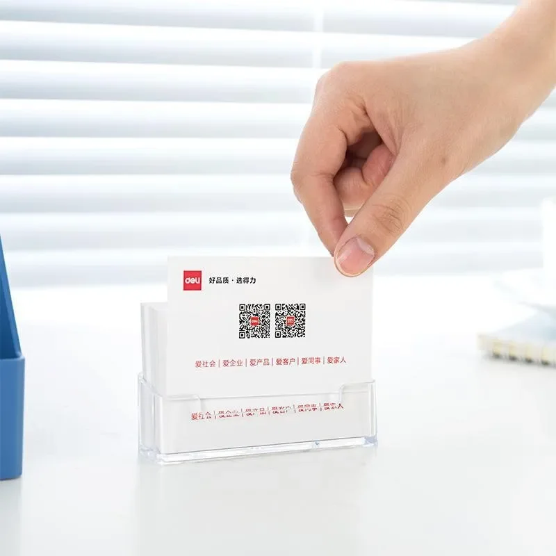 1PC Clear Desk Shelf Storage Display Stand Acrylic Plastic Transparent Desktop Business Card Holder