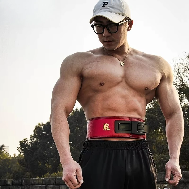 

High quality cowhide lifting belt gym series long pole; Weightlifting back support