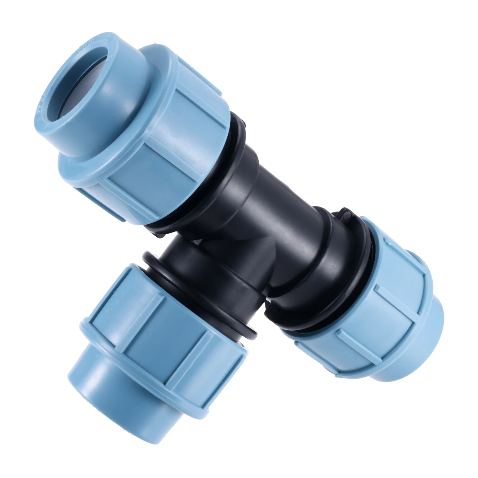 Plastic PE Water Pipe Quick Connection 1in(32) Equal Diameter Tee Connector IBC Water Tank Adapter Backyard Sink Drip Irrigation