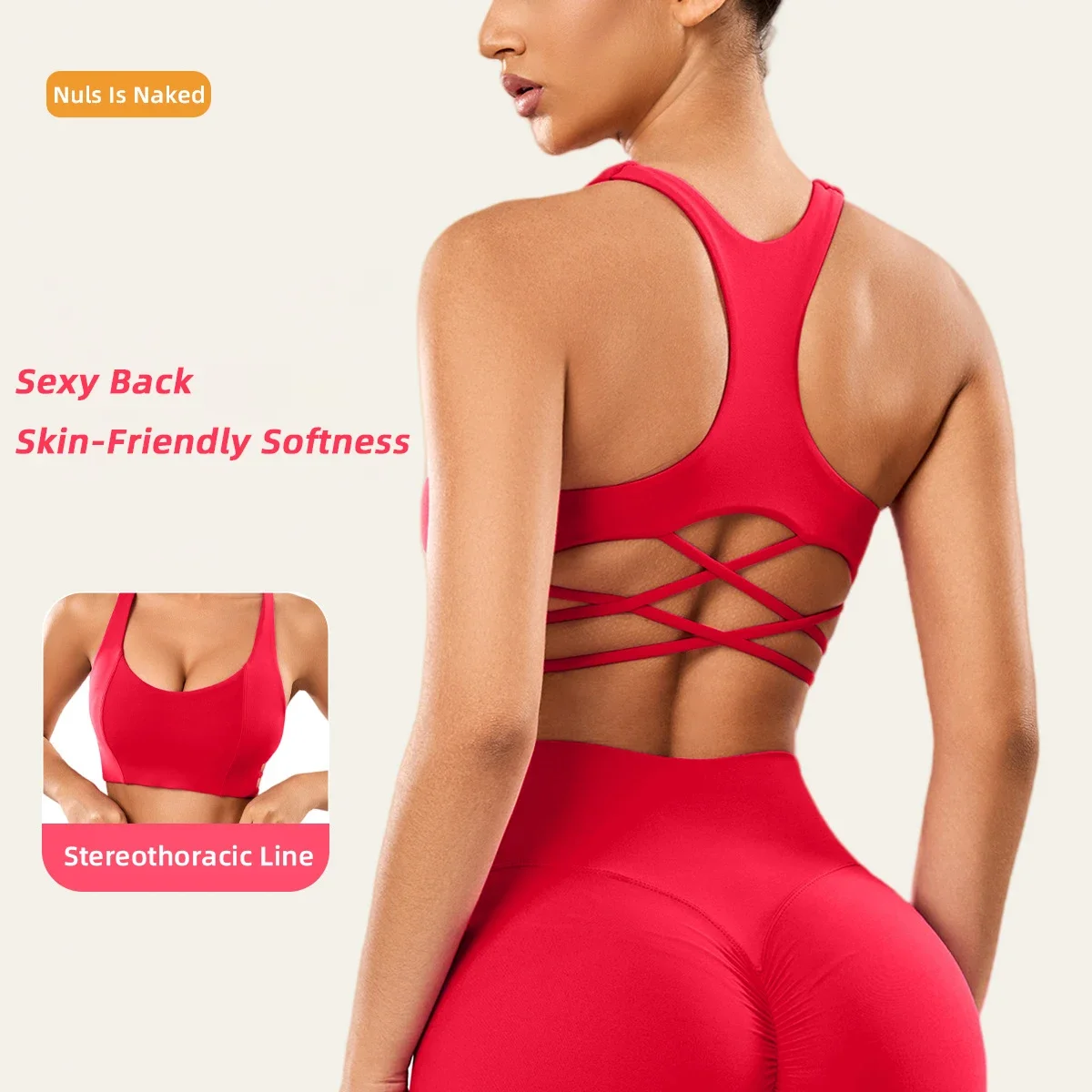 Solid Color Women Crisscross Back Sports Bra Sexy Breathable Crop Tops Gym Training Workout Running Yoga Pilates Sport Bra