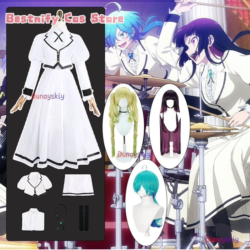 

Suzuno Miyaririsa 코스프레 Costumes Anime Rock Is a Lady Modesty School Uniform White Women jiakei Dresses For Role-playing Suit