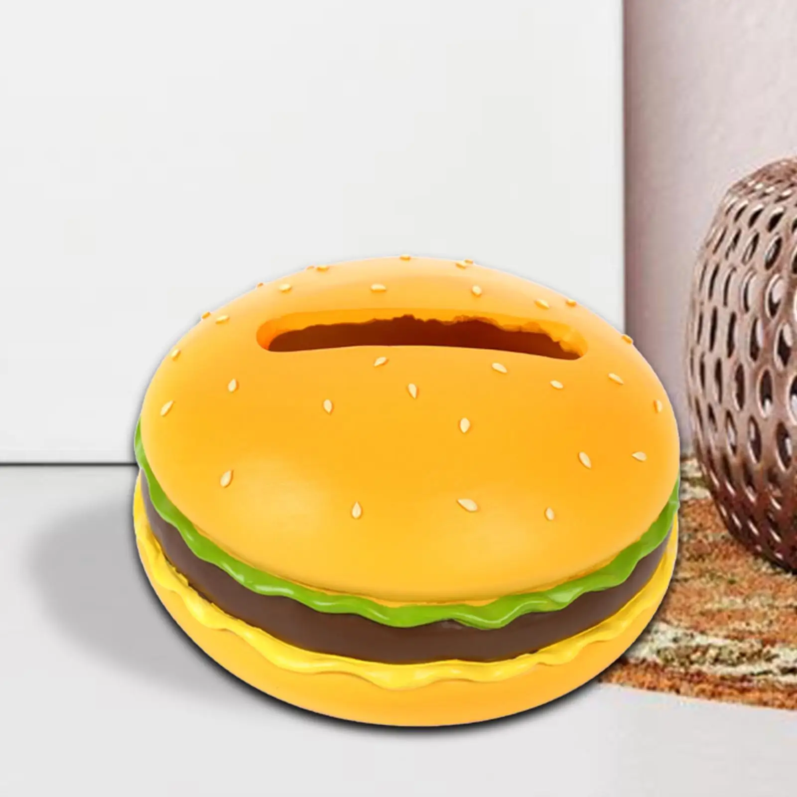 Tissue Dispenser Box Burger Shaped Office Facial Tissue Dispenser Box Living Room Ornaments Desktop Hamburger Tissue Box Holder