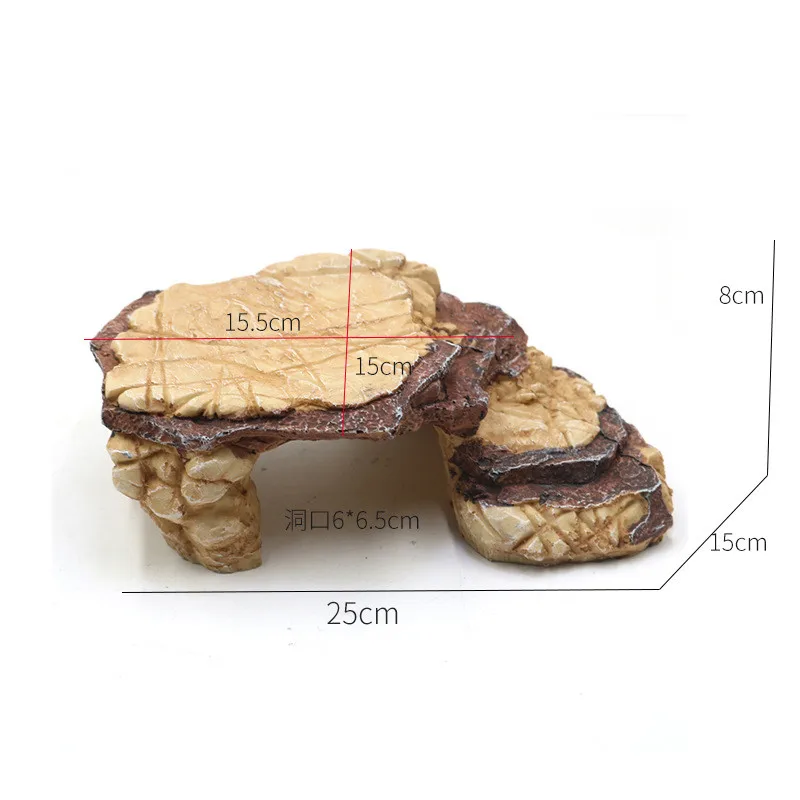 Aquarium Turtle Tank Decoration Terrace Artificial Resin Rock Stone Shelter Ornament Reptile Resting for Fish Frogs Turtles - Image 6