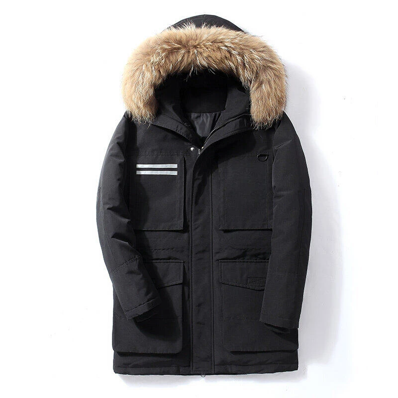 New Big Goose Men\'s Down Jacket in Winter Korean Version of Youth Long Thick Winter Clothing Daily Casual Warm Fashion Coat