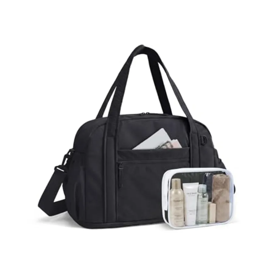 

Expandable Personal Item Travel Bag, Lightweight Gym Bag for Women, 24L Weekender Travel Duffle with Toiletry Bag, Carry on Ove