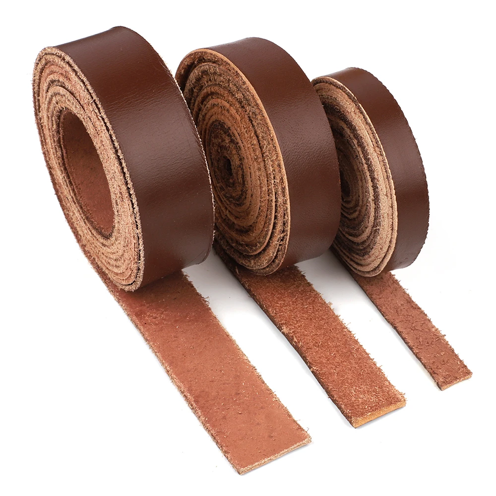 1 Roll 2 Meters DIY Genuine Leather Strips for Bag Accessories Belt Handle Crafts Making Cow Leather Strap Braided Threads
