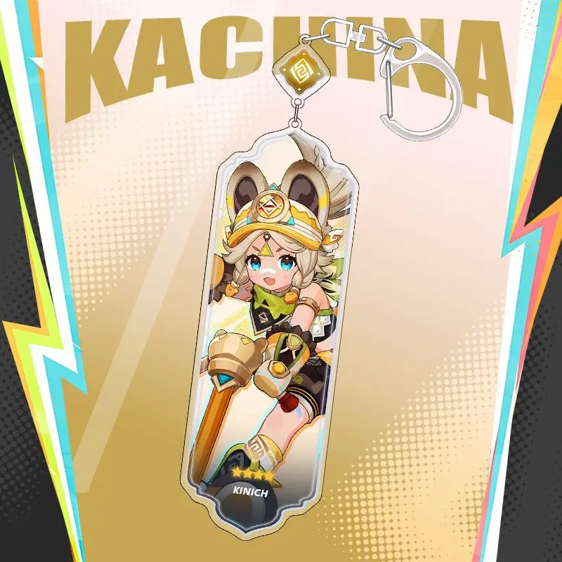 Genshin Impact Anime Gaming Kinich Arlecchino Lynette Acrylic Keychain Keyring Lolita Pendant Student Backpack Decoratio Gift