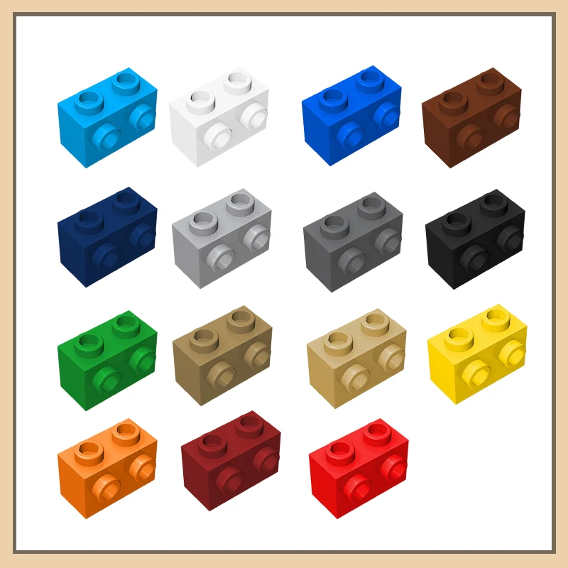 Highly compatible 11211 small particle building block MOC spare parts 1x2 single-sided with adapter convex point brick 50g 63p