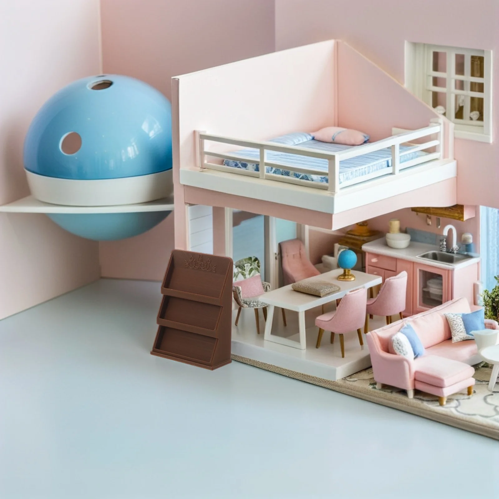 2 قطعة رف المجلات خمر دمية أرفف الكتب المصغرة للكتب الصغيرة عرض الرف ديكور مقياس المنمنمات الأثاث #4