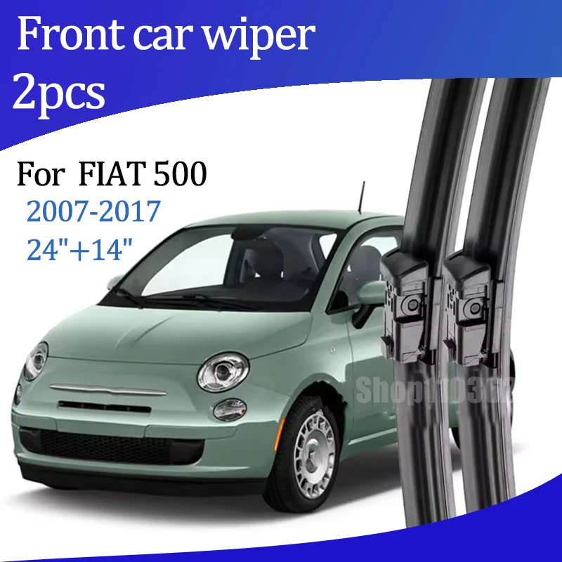 

For FIAT 500 2007-2017 2008 2009 2010 2011 Wiper Front Wiper Blades Windshield Windscreen Window Brush 24"+14" Car Accessories
