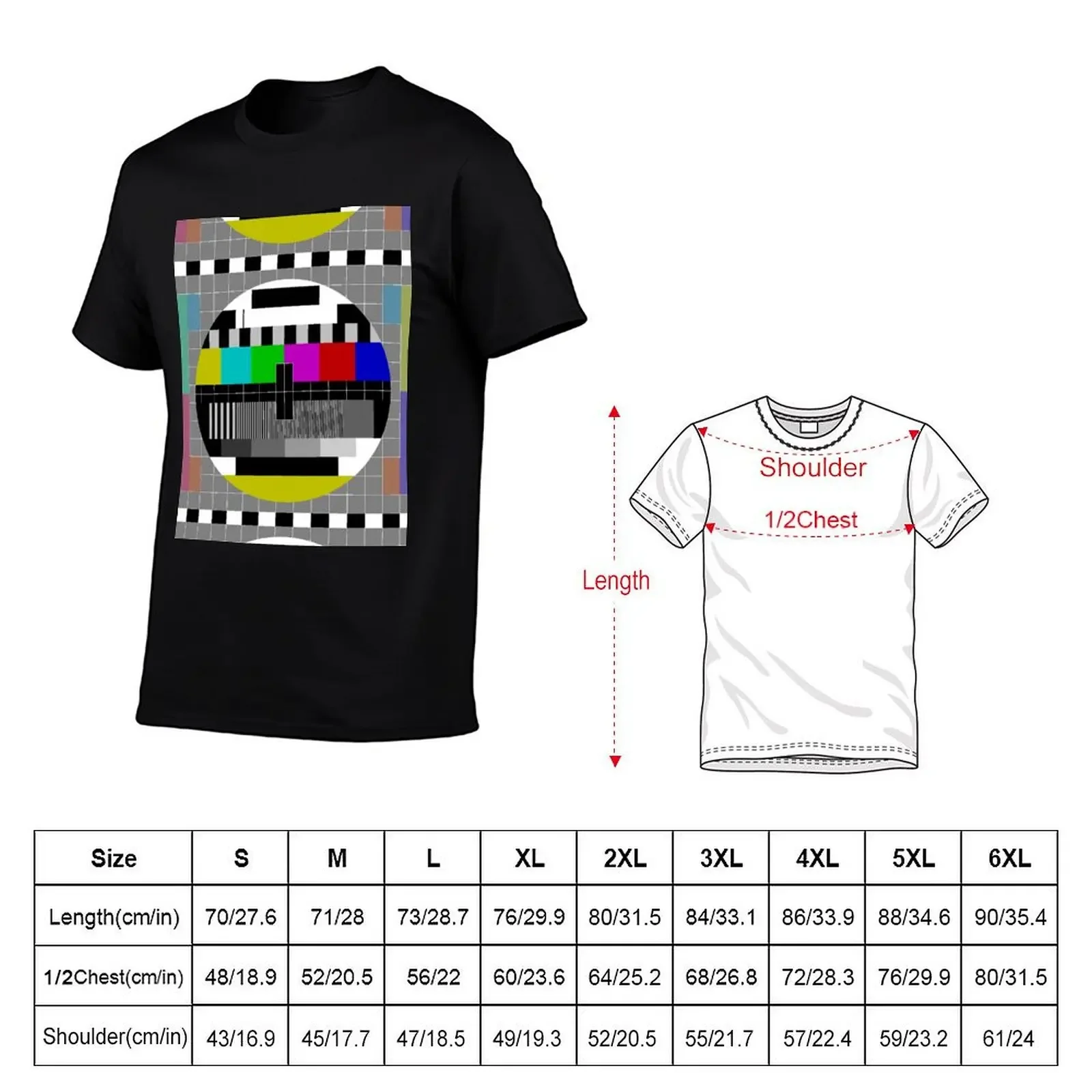 tv test screen T-Shirt cute clothes plus size clothes boys whites man clothes mens graphic t-shirts