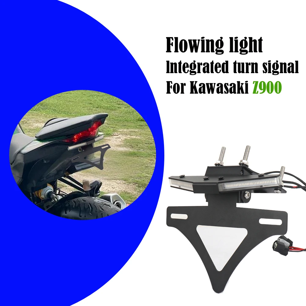 

For Kawasaki Z900 Z 900 2017-2024 NEW Motorcycle Accessories License Plate Holder Bracket with LED Signal Light