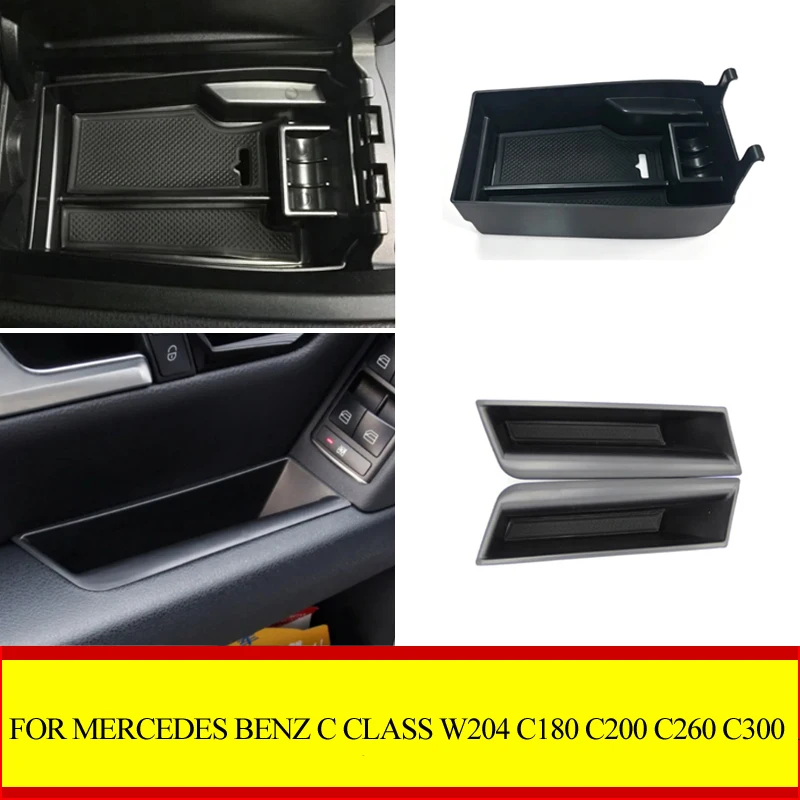 Für Mercedes Benz C-Klasse W204 C180 C200 C260 C300 2008-2014 ABS Auto-Tür-Armlehnen-Aufbewahrungsbox Zubehör