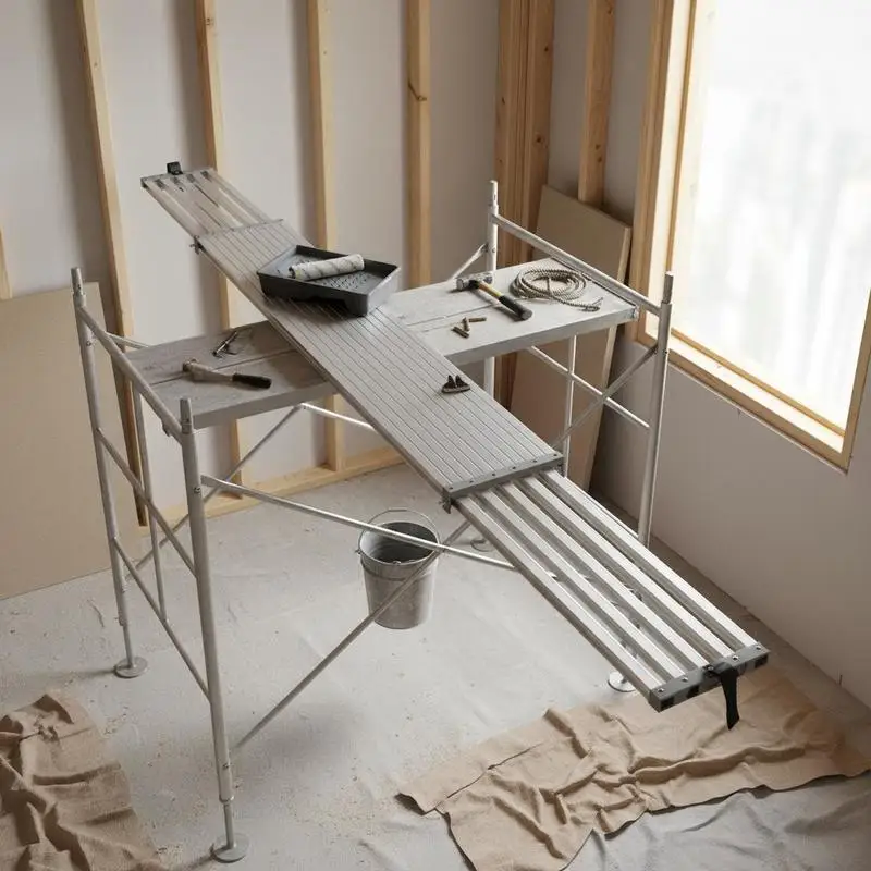 

Expandable Aluminum Scaffold Board 6-9 Feet For Construction Site Renovation Maintenance, 500lbs Capacity 12.5 Inch Width Extension Staging Plank Ladder Accessory