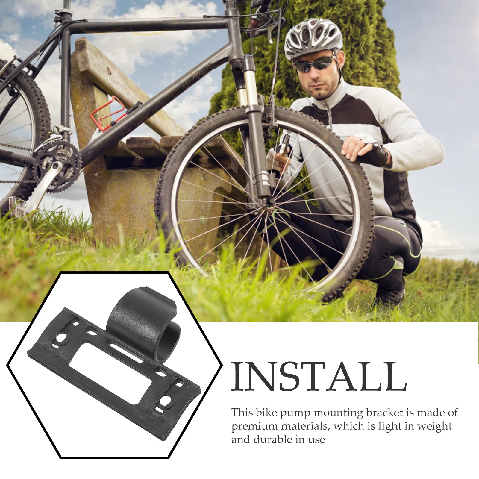 2Pcs Portable Bike Pump Clip L - огляд і ціна Bike Pump Frame Mount