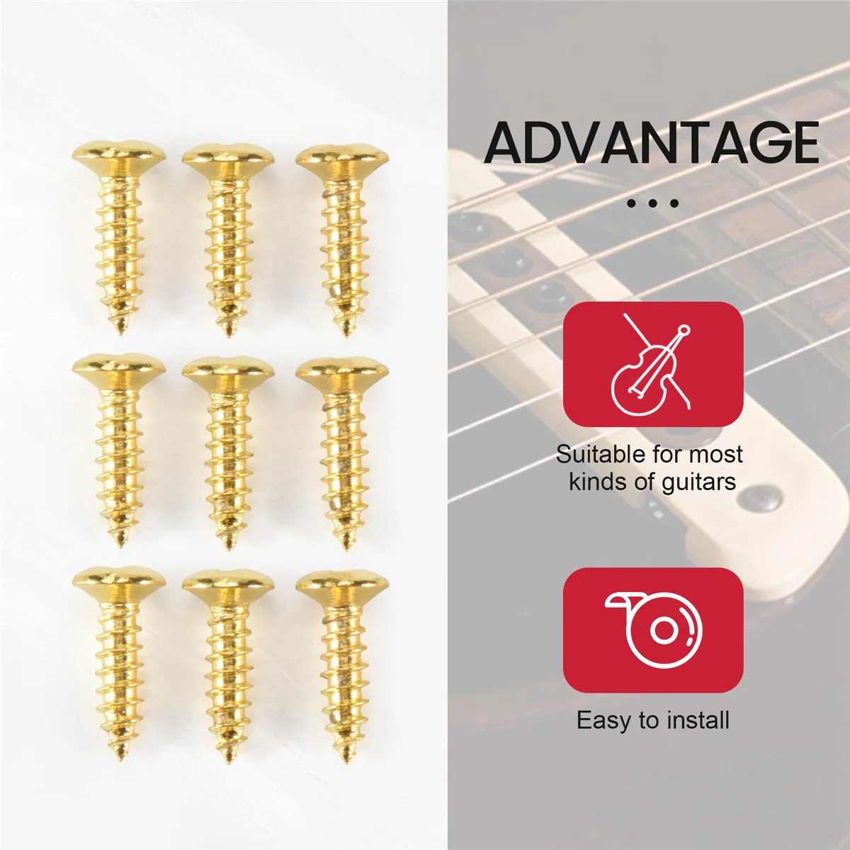 AT14 30pcs New Gold Pickguard Screws For Fender Strat/Tele Electric Guitar Bass