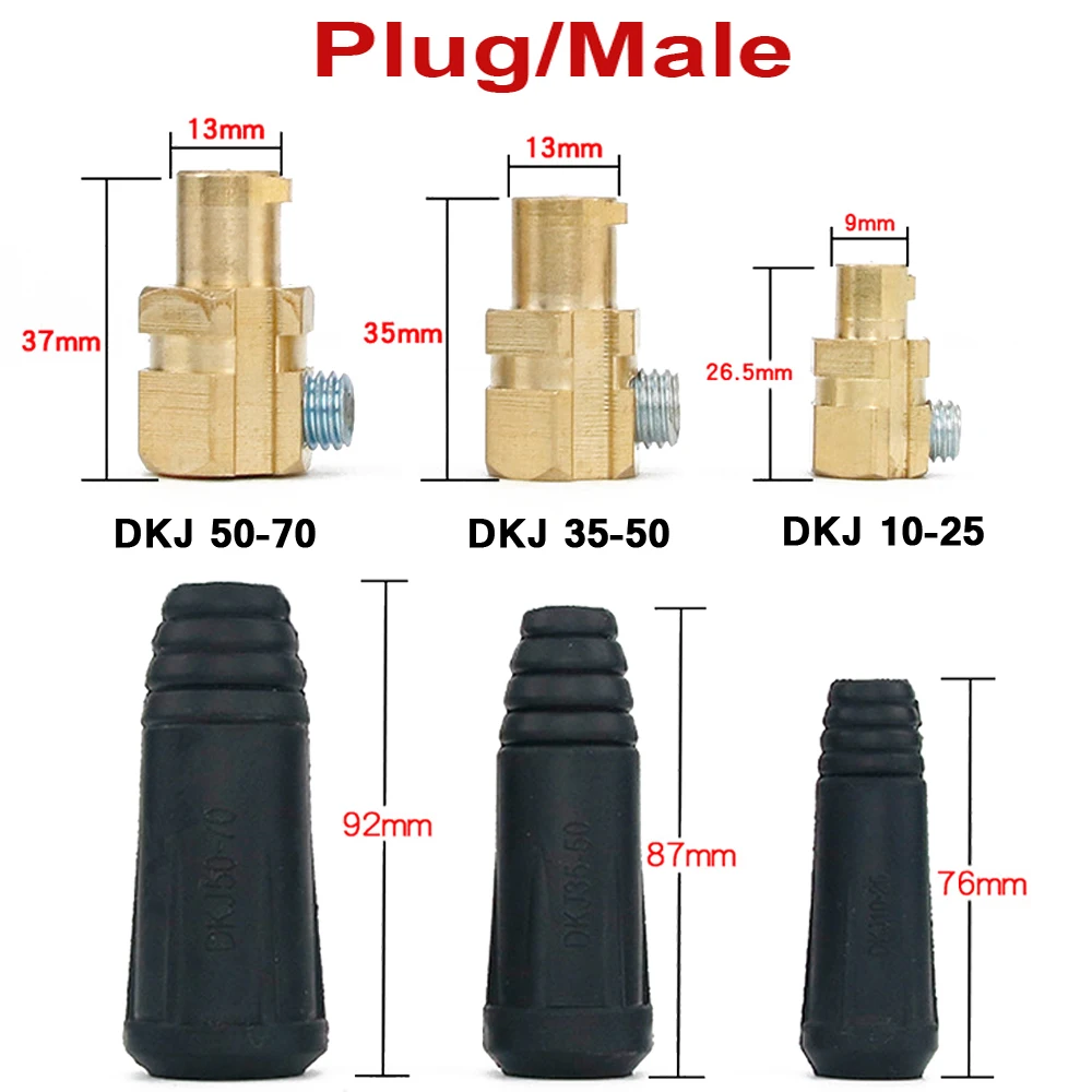 Imagem -05 - Dkj 1025 3550 5070 Tig Cabo de Solda Painel Conector Acessório Tomada Máquina de Solda Conector de Encaixe Rápido Peças