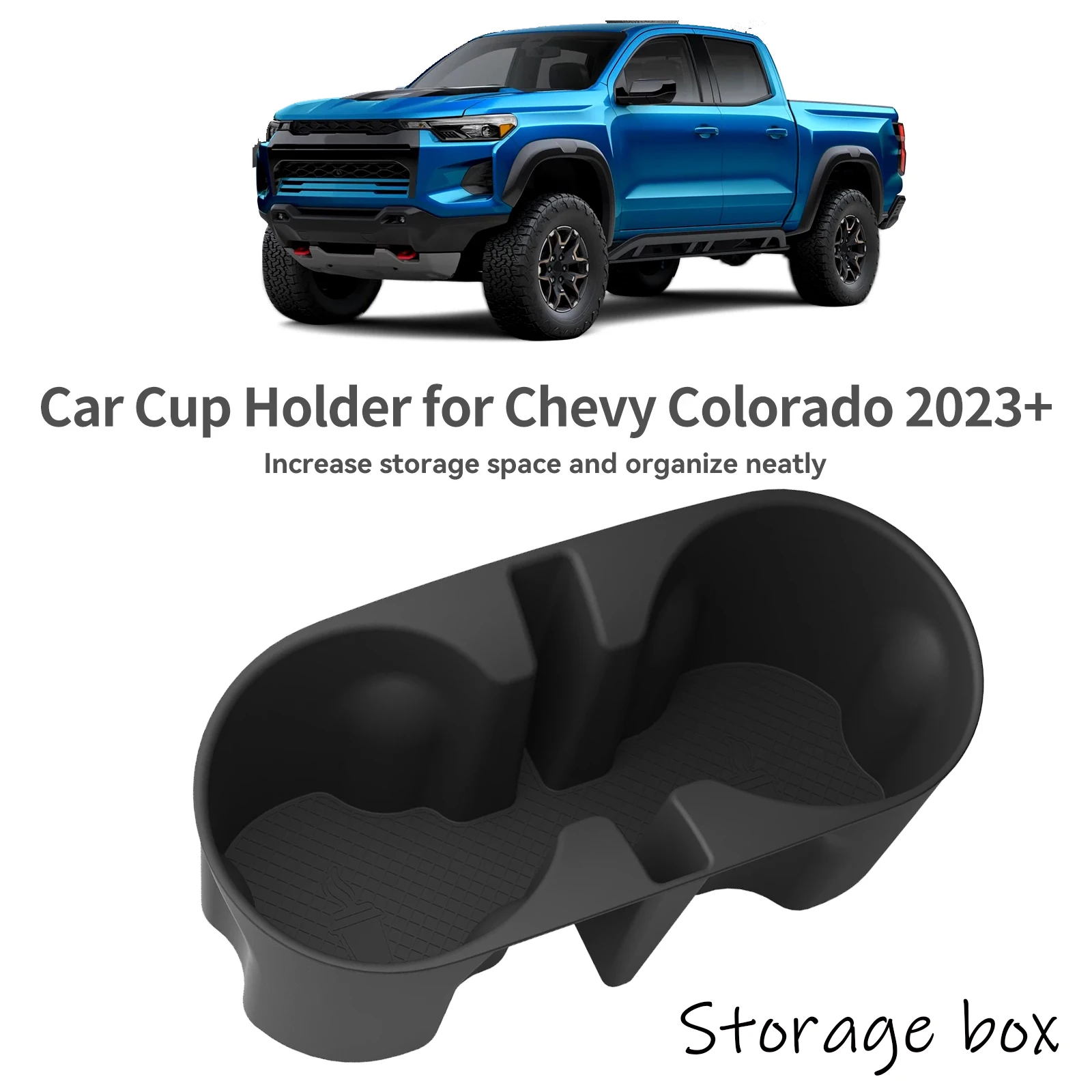 Silicone Drink Storage Box Tray Car Accessories Black For Chevrolet Colorado 2023 2024 2025 Water Cup Holder