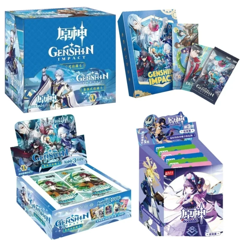 

New Genshin Impact Cards Anime TCG Game Collection Pack Booster Box Rare SSR Surrounding Table Toys for Family Children Gift