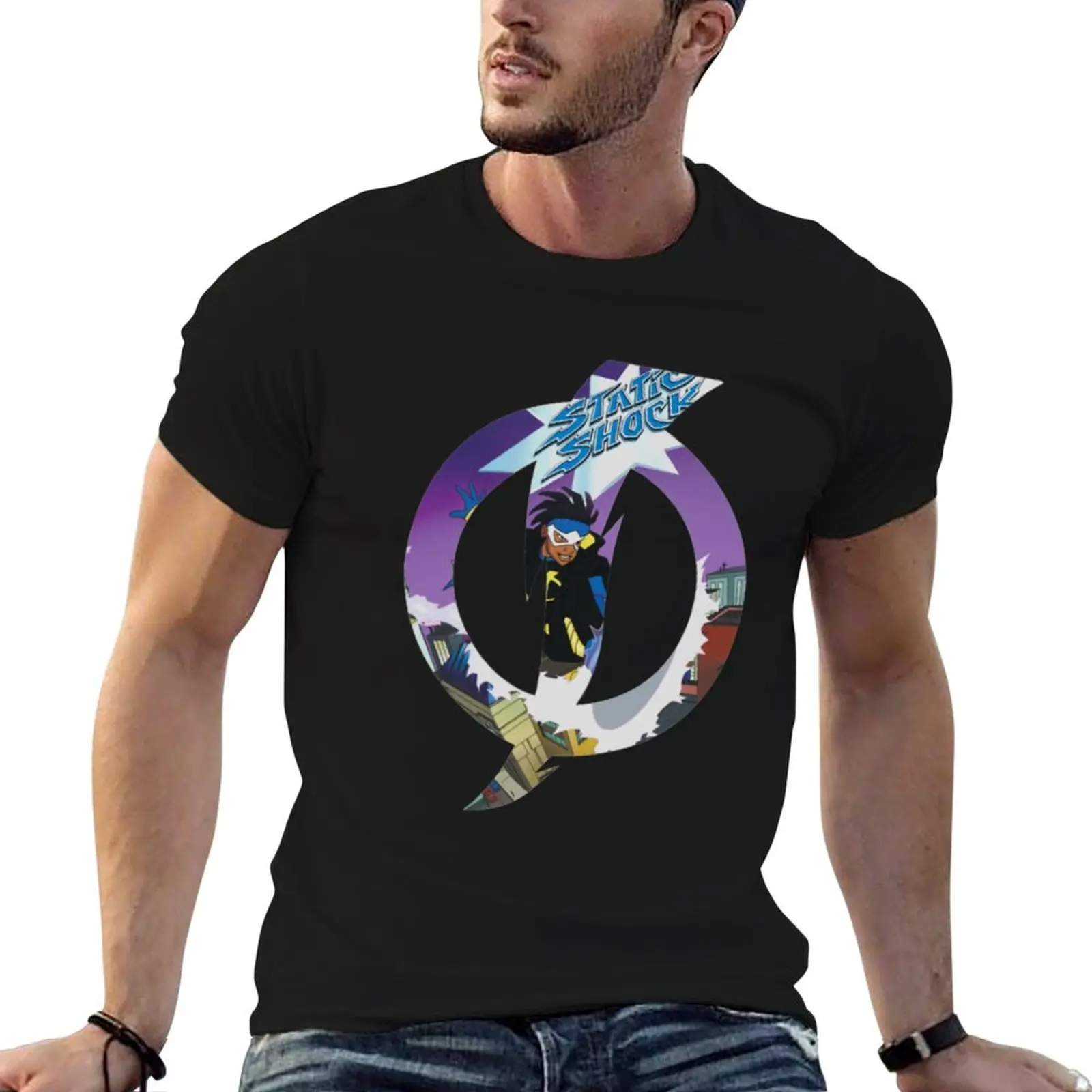 

Static Shock T-Shirt man t shirts graphic cotton t shirt man anime tshirt T-shirt