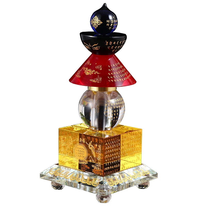 

Crystal Stupa Pagoda Storage Sherbet Nectar Pills Niche for Buddha Bottle Bodhi Tower Ornaments