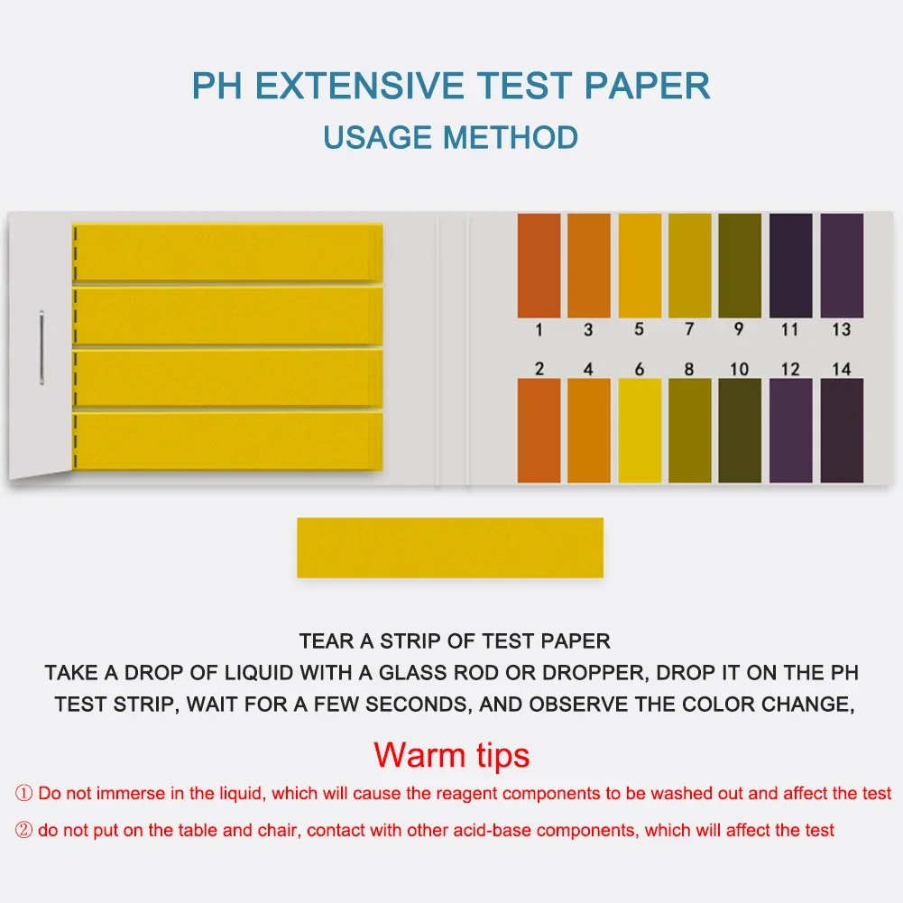 80-800 pz professionale 1-14 PH Litmus Paper Ph Meter indicatore strisce reattive cosmetici per l\'acqua strisce reattive per acidità del suolo