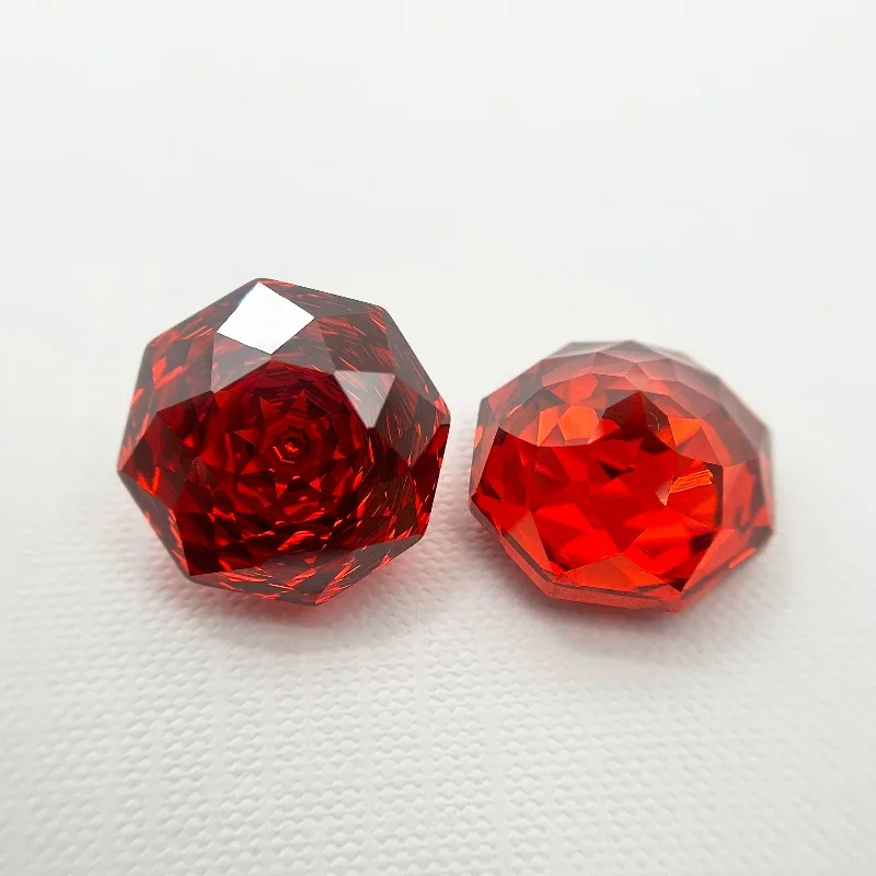 

Cubic Zirconia Stone Octagon Rose Cut Carmine Color 14mm-18mm Loose Stones Used for DIY Jewelry Making Inlay Main Materials