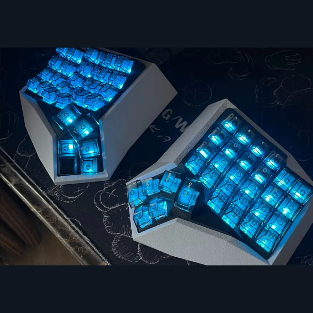 Teclado Dividido com Fio, Personalizado, Modo Único, Hot Swap, Sem Fio, RGB, Teclas Vial Modificáveis, QMK 2.4g, Teclado Dividido para Jogos e Escritó