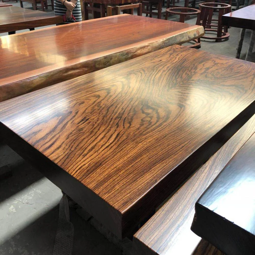 Factory Wholesale African Zebra Wood Slab Solid Wood Dining Table Top Dining Room Furniture And Bar Counter Top Custom Order