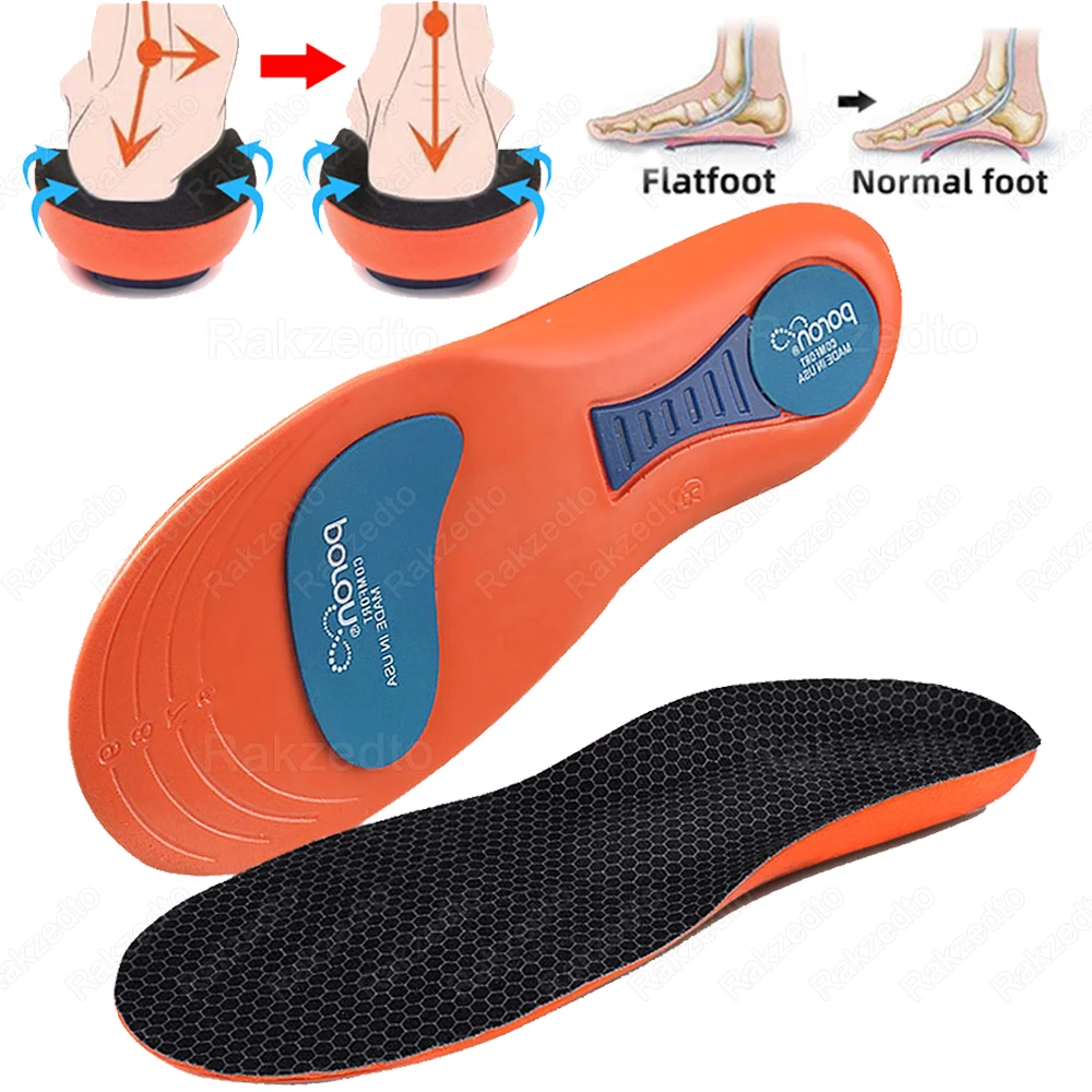 Premium Orthopedic Insoles for Flat Feet Arch Support Shoe Pad for Sneakers Inner Sole Plantar Fasciitis Relief Sports Insoles