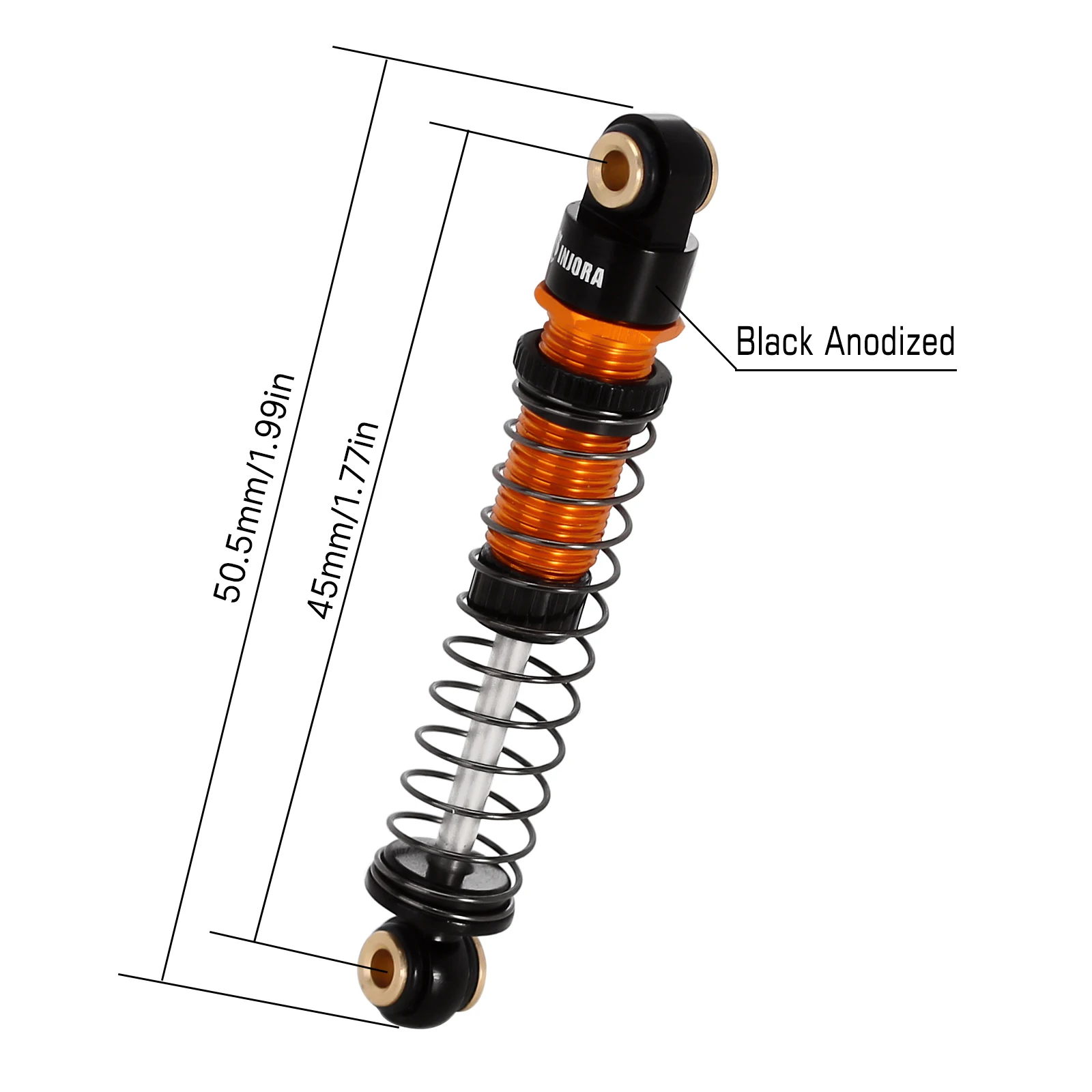 INJORA 45mm Aluminum Threaded Shock Absorber Oil Damper for 1/24 RC Crawler FMS FCX24 FCX18 Upgrade