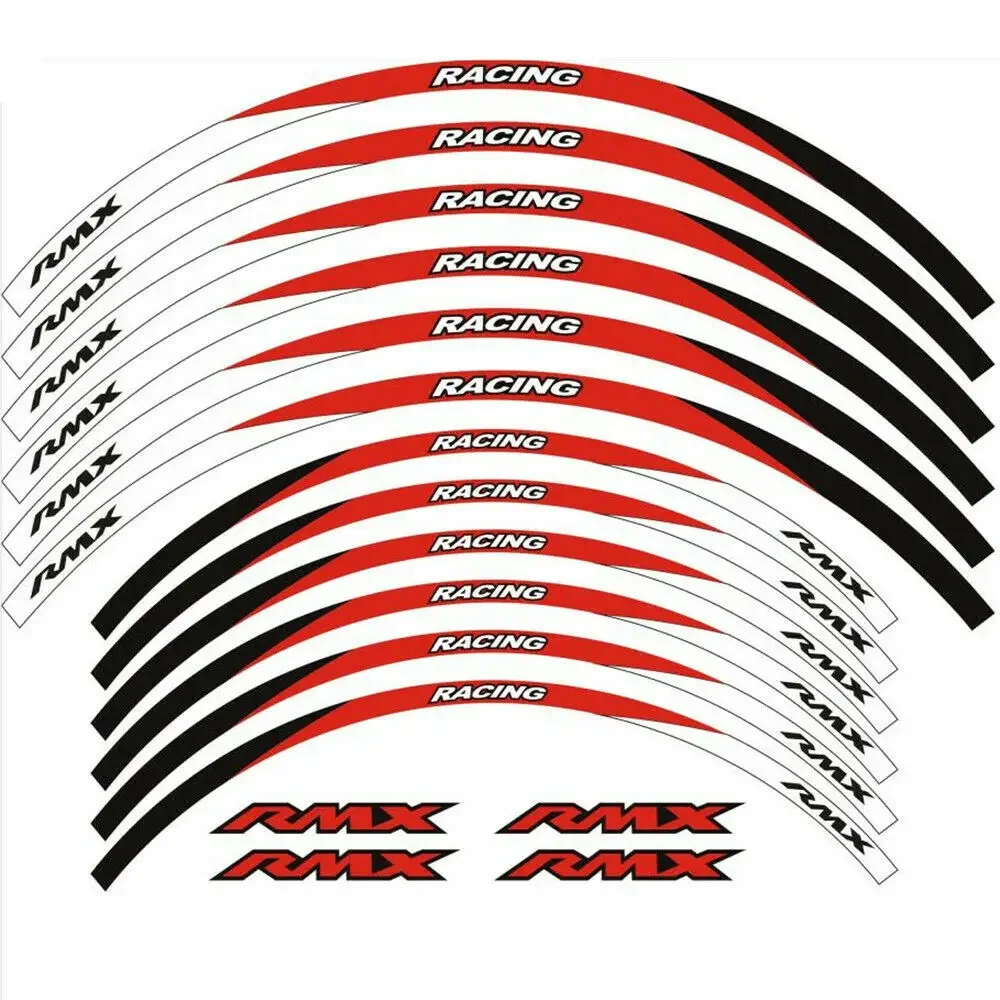 

Motorcycle 21" 19" Rim Reflective Stripe Decal Kit, Premium Wheel Hub Stickers Set For Suzuki RMZ450 RM Z450 2005-2020