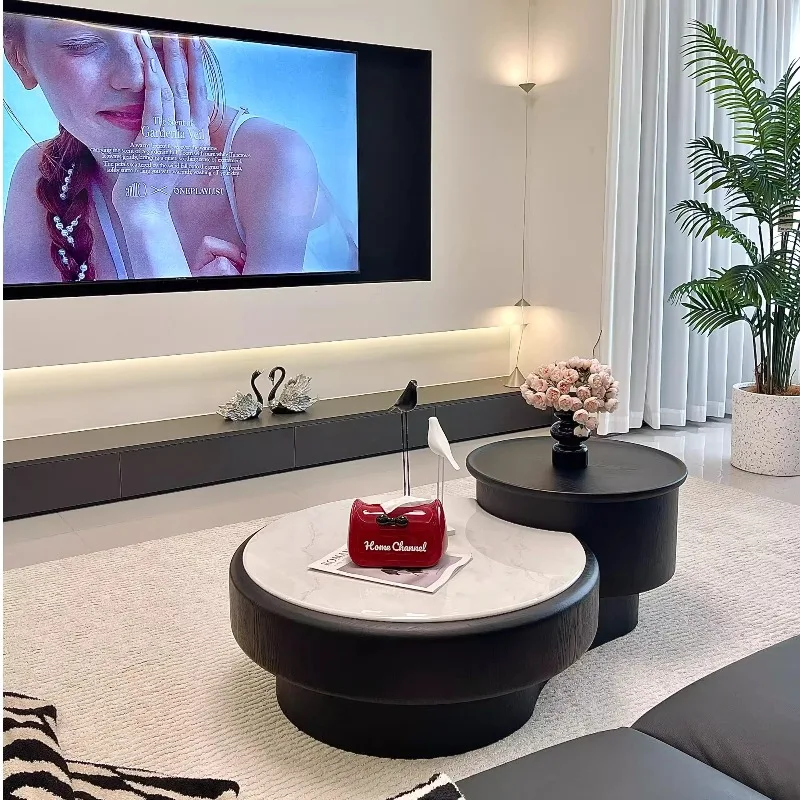 

Round Adjustable Coffee Table Living Room Save Space Interior Fashion Side Table Chinese Style Couchtisch Space Saving Furniture