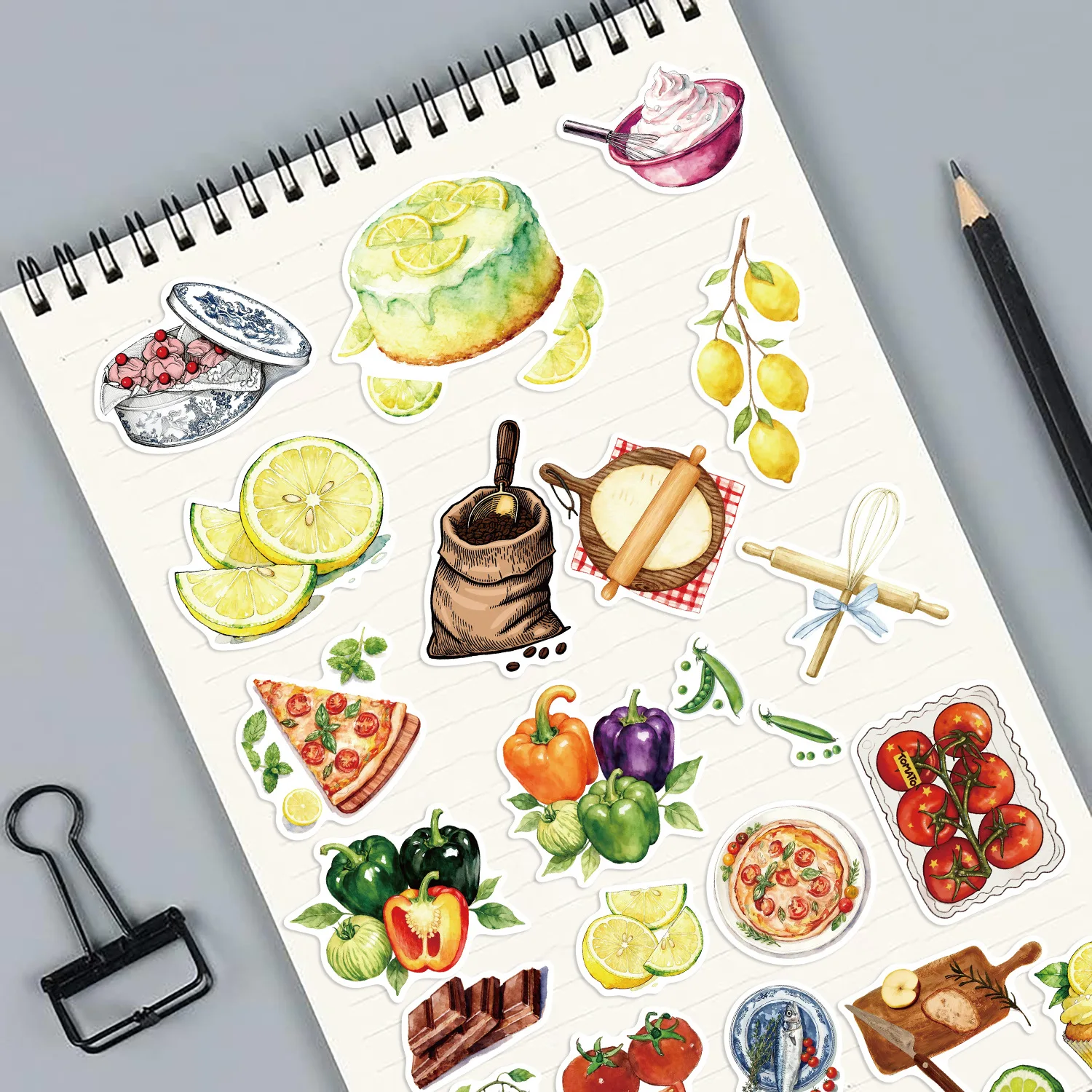 8/16/24 قطعة لغز ملصق الكرتون الغذاء جعل الوجه ملصق DIY بها بنفسك الحرف اليدوية مقاوم للماء دفتر القرطاسية ملصق