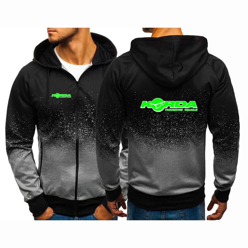 2024 Spring Autumn Korda Inspired Tribute Logo Print Casual Hooded Jacket Mens Fashion Gradient Color Hoodies Popular Sweatshirt