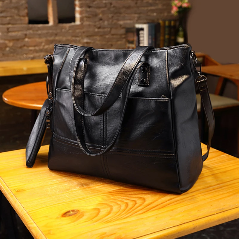 Women\'s PU Synthetic Leather Large-capacity Handbag Single Shoulder Crossbody Bag Business Office Tote Bag Mother Bag