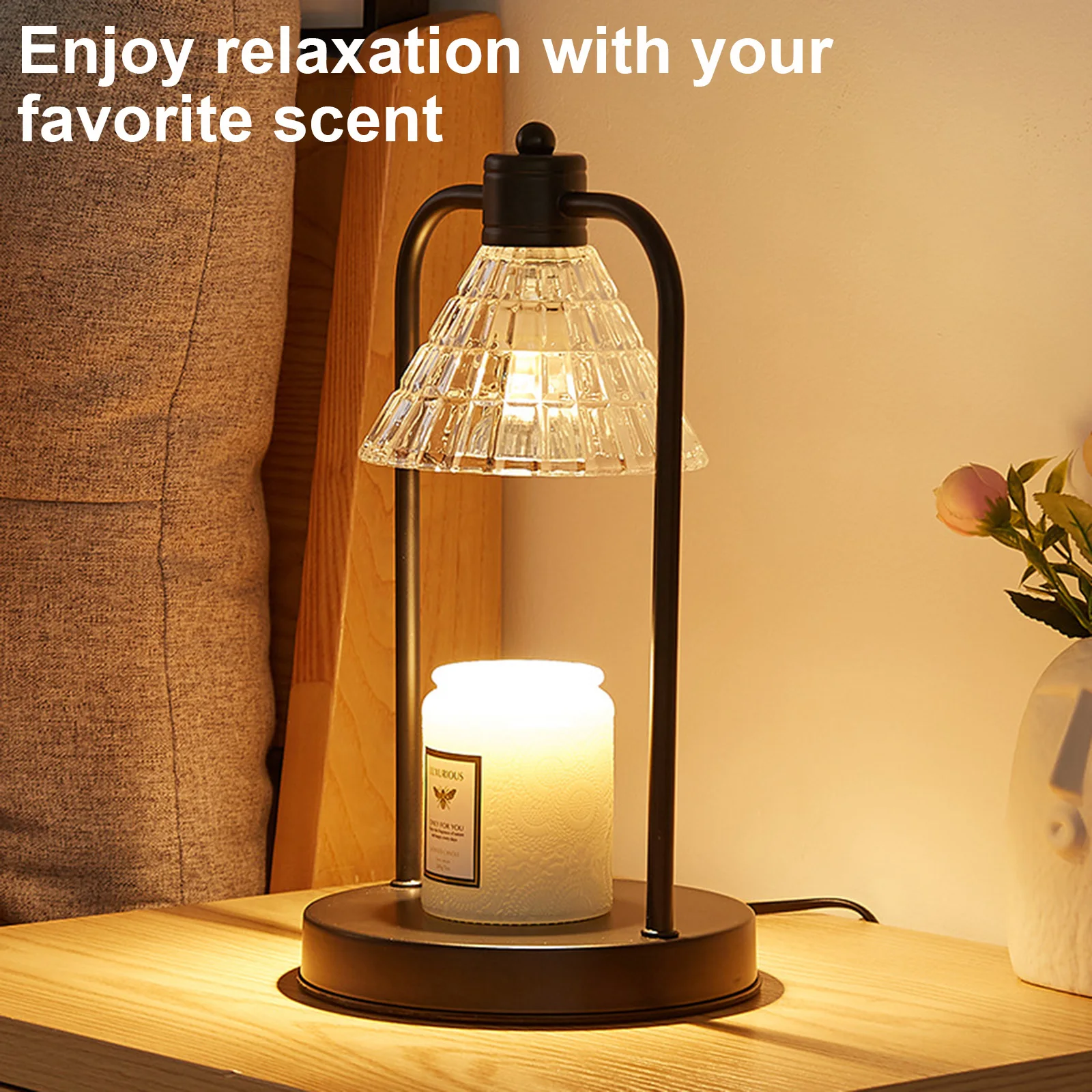 Electric Candle Warmers Lamp for Yankee Candle,Lampshade Candle Lamps for Home Decor,Compatible with All Soy Wax Candles 2 Bulb