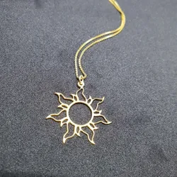Stainless Steel Necklace Ethnic Sun Totem Pendent Necklaces for Charm Women Birthday Fashion Jewelry Collares Para Mujer