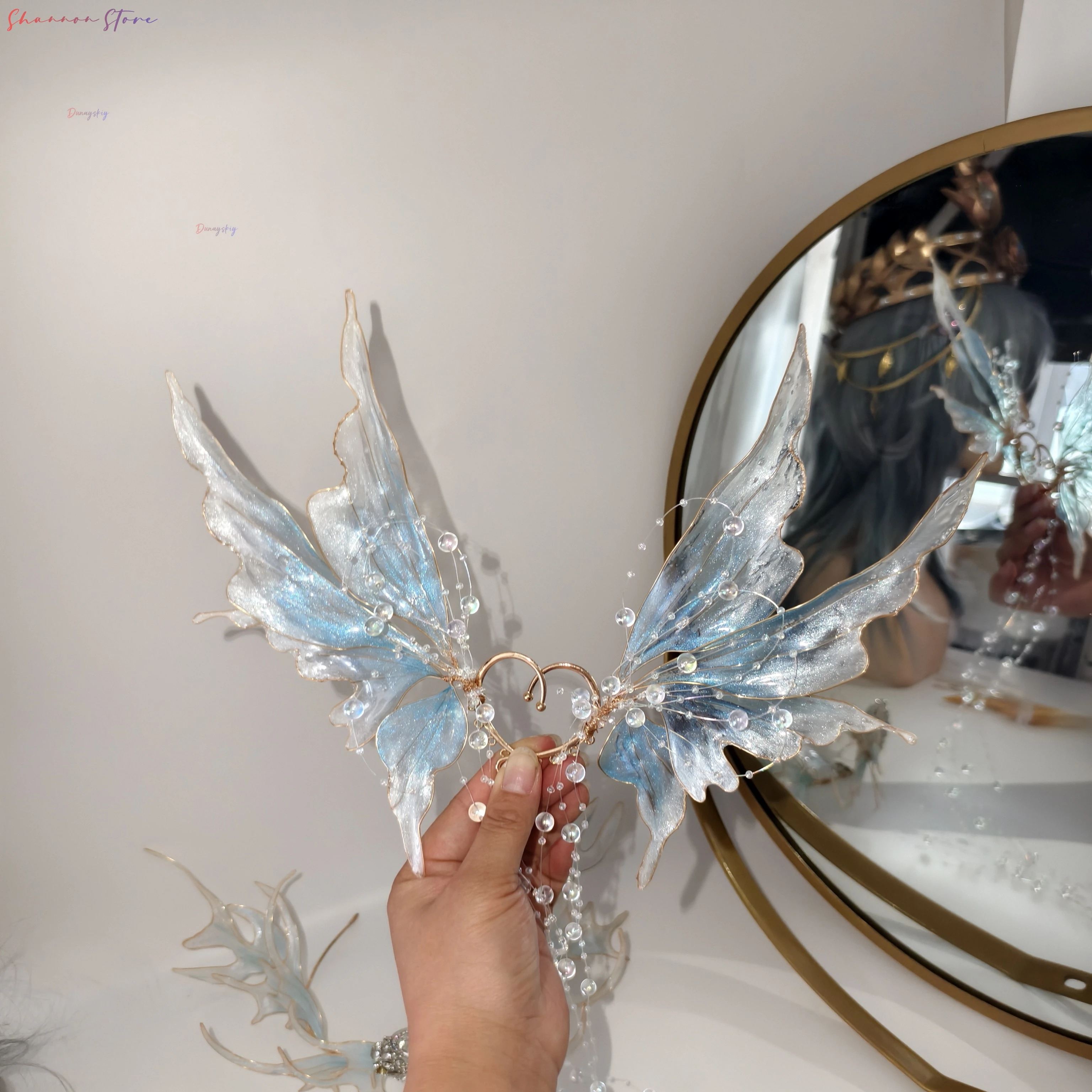 Lemurian Sea God Cosplay hecho a mano amor y espacio profundo Rafayel Cosplay Prop juego de oreja lágrimas de Romirro sirena oreja Prop Hallowmas
