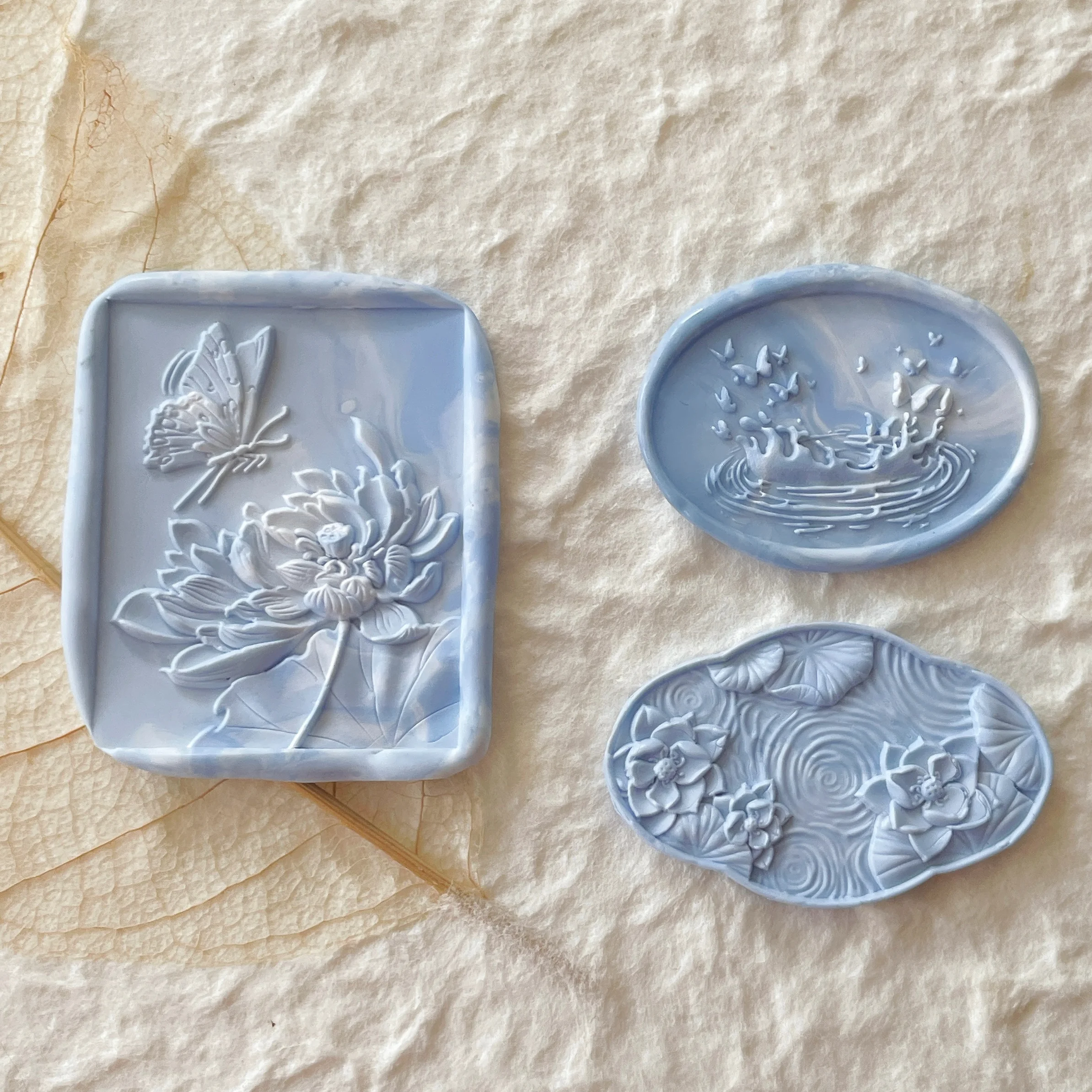 Lotus Fire Seal Stamp Copper Head Multi-Layer Special-Shaped 3D Relief Wax Seal Stamp Envelope Carved Brass Head Seal Stamp Toy
