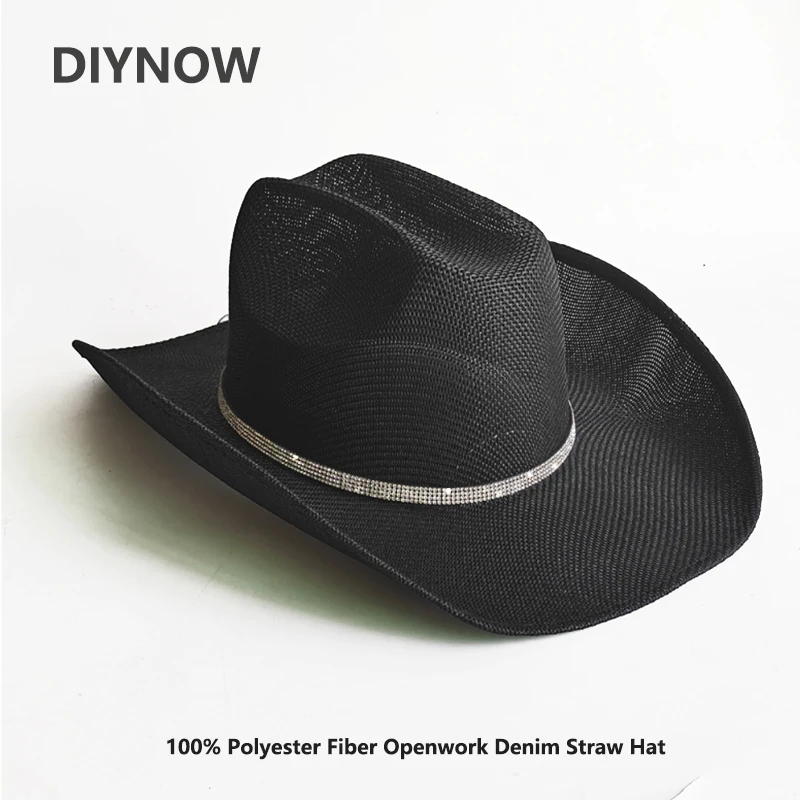 2026 New Straw Cowboy Hat Fashion Machine-woven Wide Brim Hat for Women Men Outdoor Beach Travel Vacation Sun Protection