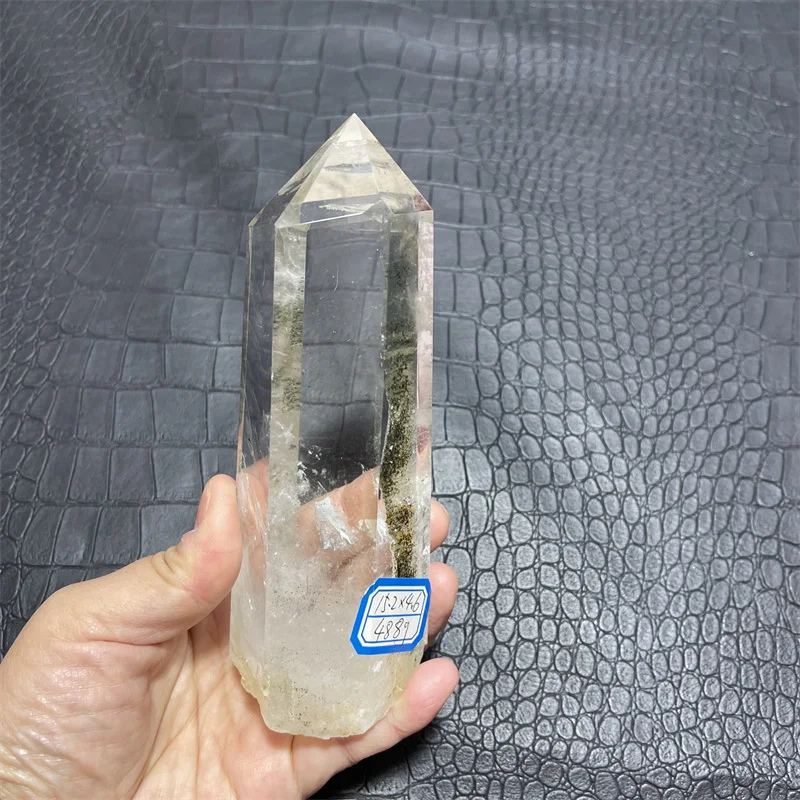 

488g Clear Lemurian Seed Quartz Green Ghost Quartz Point Cluster Crystal Rough Healing