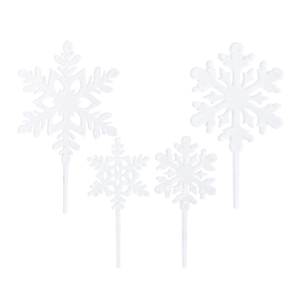 

8 Pcs Snowflake Cake Picks Food Decoration Supplies Acrylic Fruit Cupcake Toppers