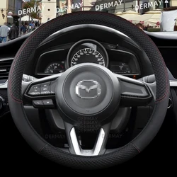 for Mazda CX-3 CX-4 CX-5 CX-7 CX-9 CX-30 CX-50 CX-60 CX-70 CX-90 Car Steering Wheel Cover PU Leather Non-slip Auto Accessories